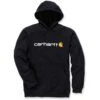 Carhartt Mens Stretchable Signature Logo Hooded Sweatshirt Top