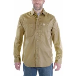 Carhartt Mens Rugged Prof Long Sleeve Button Work Shirt -Cheap Tough Work Wears Store 102538 253 01