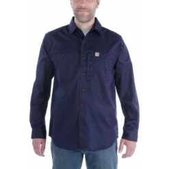 Carhartt Mens Rugged Prof Long Sleeve Button Work Shirt -Cheap Tough Work Wears Store 102538 412 01