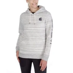 Carhartt Womens Clarksburg Pullover Hooded Logo Sweatshirt -Cheap Tough Work Wears Store 102791 099 01