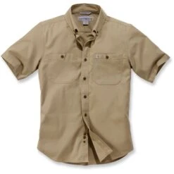 Carhartt Mens Rugged Flex Rigby Solid Short Sleeve Shirt -Cheap Tough Work Wears Store 103555 253 01