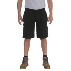 Carhartt Mens Steel Relaxed Fit Multipocket Cargo Shorts -Cheap Tough Work Wears Store 104201 blk 01