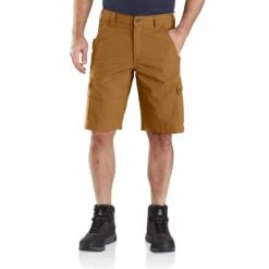 Carhartt Mens Ripstop Relaxed Fit Cargo Work Shorts -Cheap Tough Work Wears Store 104727 brn 01