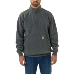 Carhartt Mens Quarter Zip Loose Fit Mock Neck Sweatshirt 7 Carhartt Mens Quarter Zip Loose Fit Mock Neck Sweatshirt -Cheap Tough Work Wears Store 105294 crh 01