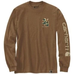 Carhartt Mens Camo Logo Graphic Long Sleeve T Shirt
