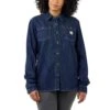 Carhartt Womens Midweight Denim Relaxed Long Sleeve Shirt