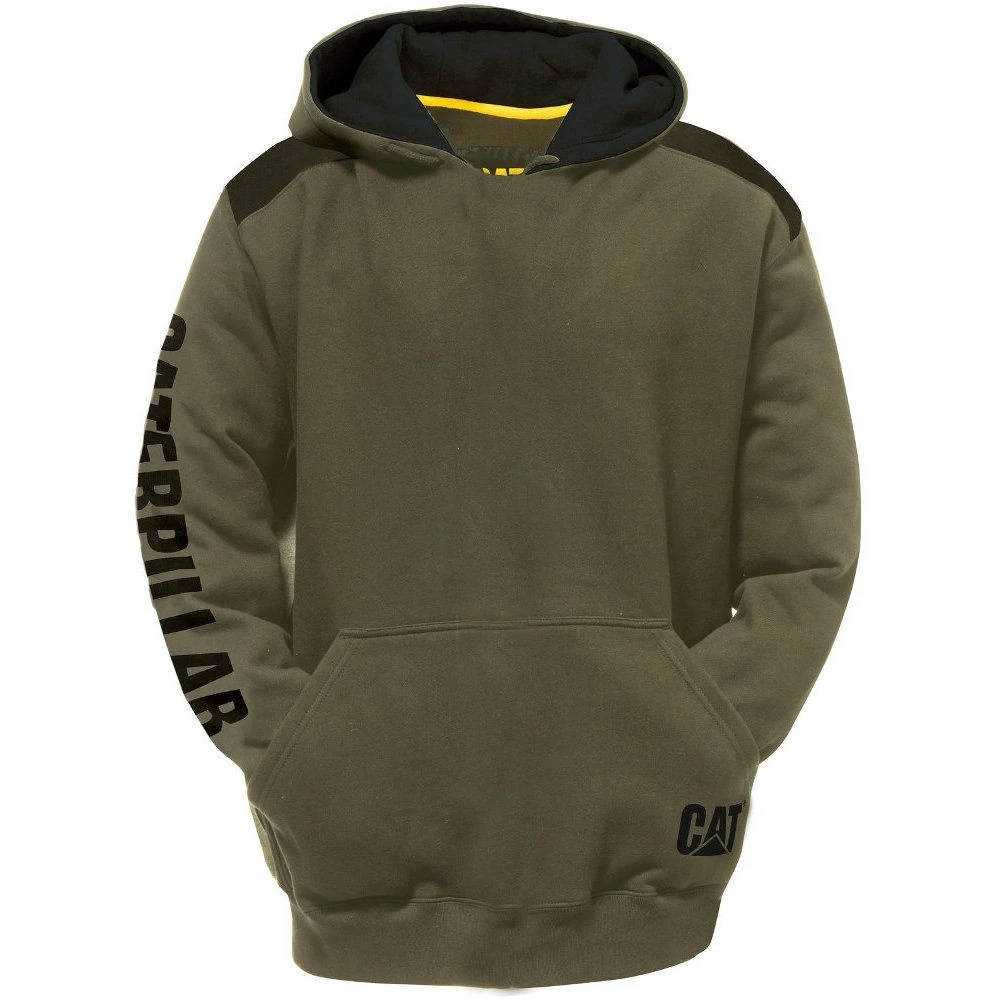 CAT Workwear Mens Logo Panel Cotton/Polyester Hooded Sweatshirt 2 CAT Workwear Mens Logo Panel Cotton/Polyester Hooded Sweatshirt - Image 2