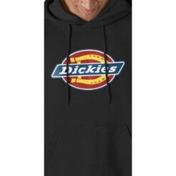 Dickies Mens Logo Graphic Relaxed Fit Fleece Hoodie -Cheap Tough Work Wears Store dic013 black 03