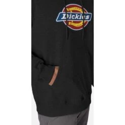 Dickies Mens Logo Graphic Relaxed Fit Fleece Hoodie -Cheap Tough Work Wears Store dic013 black 04