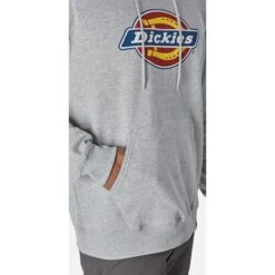 Dickies Mens Logo Graphic Relaxed Fit Fleece Hoodie -Cheap Tough Work Wears Store dic013 grey 04
