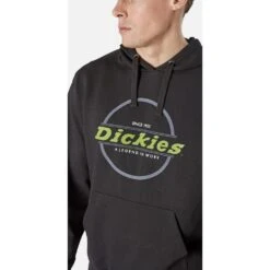 Dickies Mens Towson Graphic Workwear Hoodie -Cheap Tough Work Wears Store dic020 black 03