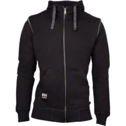 Helly Hansen Mens Oxford Full Zip Hooded Sweatshirt -Cheap Tough Work Wears Store hh047 black 05