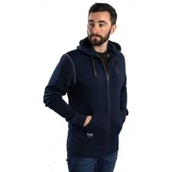 Helly Hansen Mens Oxford Full Zip Hooded Sweatshirt -Cheap Tough Work Wears Store hh047 navy 01