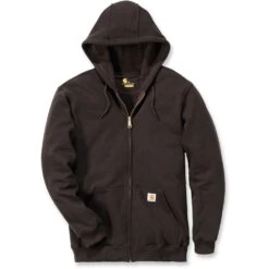 Carhartt Mens Zip Stretchable Reinforced Hooded Sweatshirt Top -Cheap Tough Work Wears Store k122 dkb 01