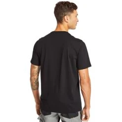 Timberland Pro Mens Core UPF Protection Graphic Logo T Shirt -Cheap Tough Work Wears Store tim060 black back