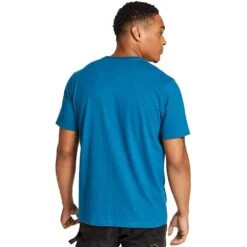 Timberland Pro Mens Core UPF Protection Graphic Logo T Shirt -Cheap Tough Work Wears Store tim060 blue back