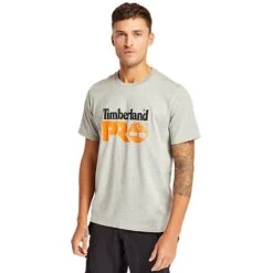 Timberland Pro Mens Core UPF Protection Graphic Logo T Shirt -Cheap Tough Work Wears Store tim060 grey