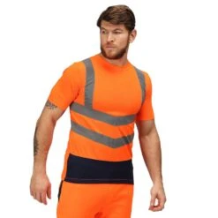 Regatta Professional Mens Hi Vis Short Sleeve T Shirt -Cheap Tough Work Wears Store trs194 5lv 01