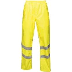 Regatta Mens Hi Vis Pro Packaway Waterproof Work Trousers -Cheap Tough Work Wears Store trw498 200 01
