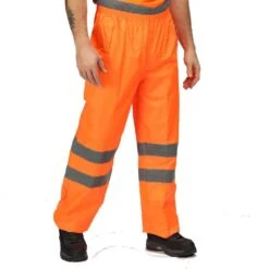 Regatta Mens Hi Vis Pro Packaway Waterproof Work Trousers -Cheap Tough Work Wears Store web version trw498 188 m 1