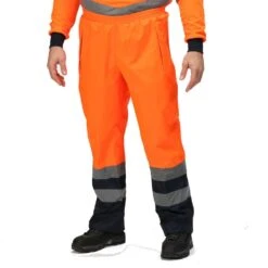 Regatta Mens Hi Vis Pro Waterproof Workwear Over Trousers